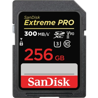 Abbildung von SanDisk Extreme PRO SDHC UHS II Speicherkarte V90 256 GB (300 MB/s, 8K , 4K und Full HD Videoaufnahmen, RescuePRO Deluxe, stoßsicher, temperaturbeständig, wasserdicht röntgensicher)