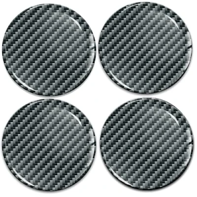Abbildung von Biomar Labs 4 x 68mm Aufkleber 3D Silikon Schwarz Silber Design Kohlenstoff Carbon Für Radkappen Nabenkappen Radnabendeckel Rad Nabendeckel A 10668