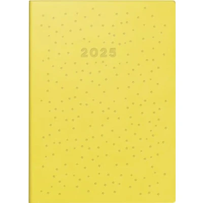 Abbildung von rido/idé Taschenkalender Modell Technik S (2025) „Dots“, 2 Seiten = 1 Woche, A6, 144 Seiten, Kunstleder Einband Trend, flexibel, gelb