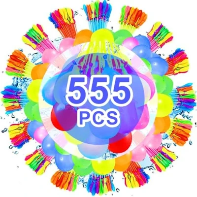 Abbildung von STFYUG 555 Stück Wasserbomben Selbstschließend，Bunt Wasserballons mit 4 Wasserhahn Anschluss，Wasserballons Wasserbomben,60 Sekunden Schnellfüller, Ohne Manuelles Verknoten(555 C1X)