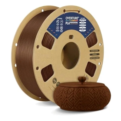 Abbildung von OVERTURE PLA+ Filament PLA plus 1,75 mm, Toughness Enhanced Professionelle Härte, 1kg (2,2 lbs),(Bronze)