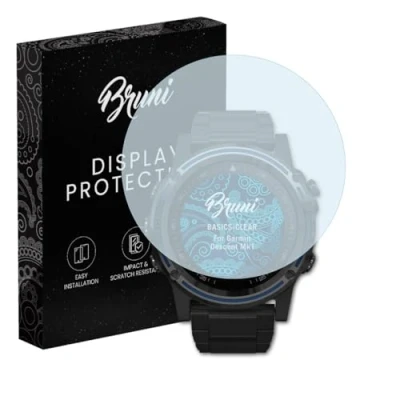 Abbildung von Bruni Schutzfolie kompatibel mit Garmin Descent Mk1 Folie, glasklare Displayschutzfolie (2X)