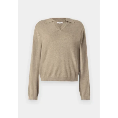 Abbildung von Object Objthess V NECK Strickpullover, Damen, Größe: Large, Fossil melange