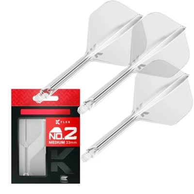 Abbildung von Target Darts K Flex Integrierter Dart Flug und Schaft, Nr. 2 Klar (Mittel) 3er Pack No 2, Präzisionsgeformte in 1 Flüge Schaft Professionelles Zubehör