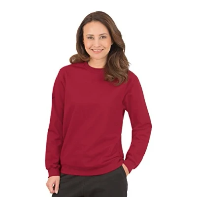 Abbildung von Trigema Damen Sweatshirt Biobaumwolle 579501, Einfarbig, Gr. Large, Rot (rubin C2C 536)