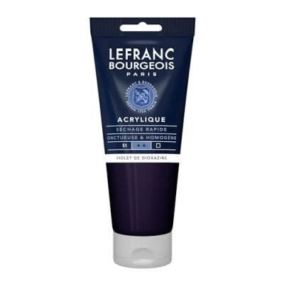 Abbildung von Lefranc Bourgeois 300364 Fine Acrylfarbe Dioxazine Violett, 200ml Tube, cremige auf Wasserbasis, schnell trocknend, lichtecht, wasserfest