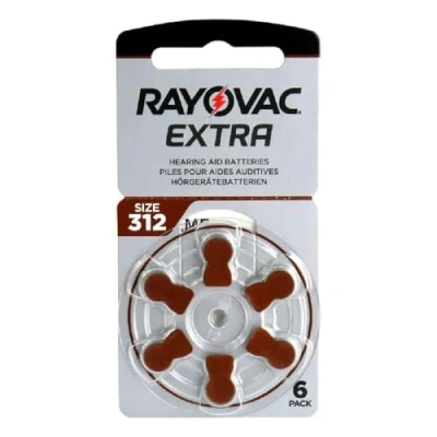 Abbildung von 6x RAYOVAC Extra Advanced mit Active Core Technology 312 die neuste Generation an Hörgerätebatterien