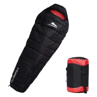 Abbildung von Steinwood Mumienschlafsack Schlafsack Kompakt 3 4 Season Schwarz / Rot