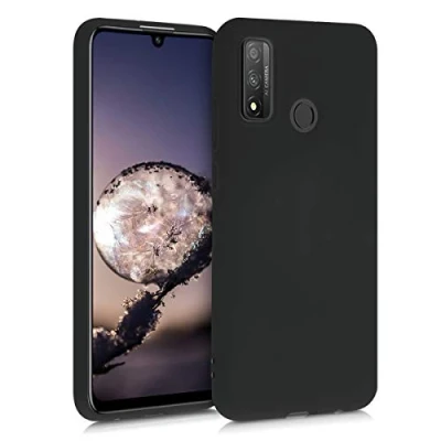 Abbildung von kwmobile Hülle kompatibel mit Huawei P Smart (2020) weiches TPU Silikon Case Cover geeignet für kabelloses Laden Schwarz matt