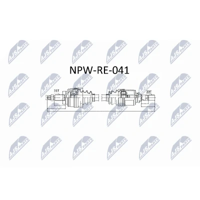 Abbildung von NTY NPW RE 041 Antriebswelle Vorderachse Schaltgetriebe, Automatikgetriebe, Schaltgetriebe 6 Gang RENAULT: MASTER 3 Kasten, Bus
