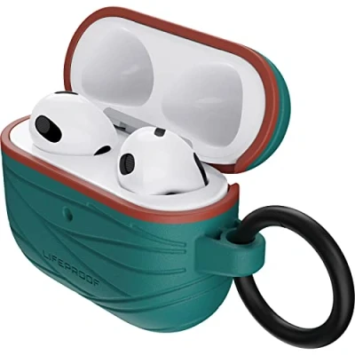Abbildung von LifeProof Kopfhörer Hülle für AirPods 3. Gen 2021, stoßfeste, sturzsichere, dünne, kratz und abriebfeste Schutzhülle Apple Watch, inklusive Karabiner, nachhaltig hergestellt, Blaugrün