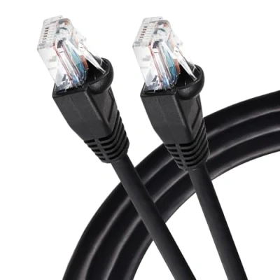 Abbildung von Maplin Ethernet Kabel, 0,5 m, schwarz, CAT6 Gigabit UTP LAN Netzwerkkabel RJ45 High Speed 10Gbps kompatibel mit Laptop, PC, PS4, PS5, Xbox, Switch, Modem, Router, Smart TV, Drucker, Sky Box, WiFi