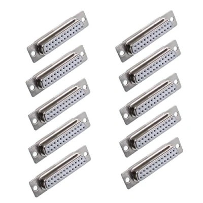 Abbildung von Oiyagai 10 Stück DB25 Löten Typ Buchse D Sub Lötbecher Stecker Adapter Ersatz, Weiß