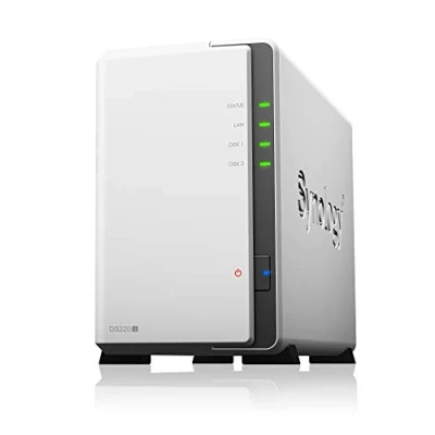 Abbildung von Synology DS220j 8 TB 2 Bay Desktop NAS Lösung Installiert mit x 4 Seagate IronWolf Laufwerken