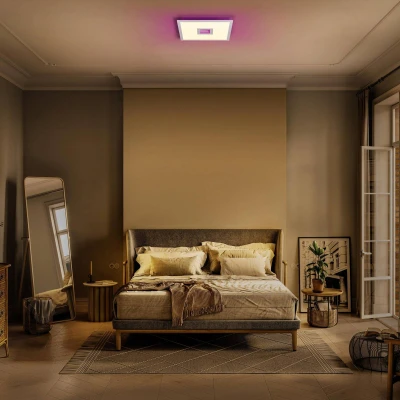 Abbildung von LEDVANCE SMART+ WiFi LED Panelleuchte, weiß, 24W, 2500lm, regulierbares Weißlicht, dimmbar, 2700 bis 6500K, Rahmen und flächiges Hauptlicht, steuerbar per App, kompatibel mit Amazon, Google Co.