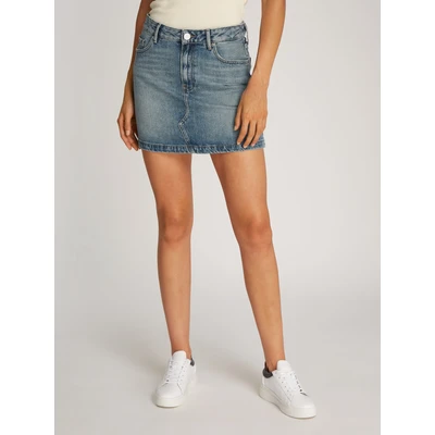 Abbildung von Tommy Hilfiger MINI Skirt Minirock, Damen, Größe: 42, Blue denim