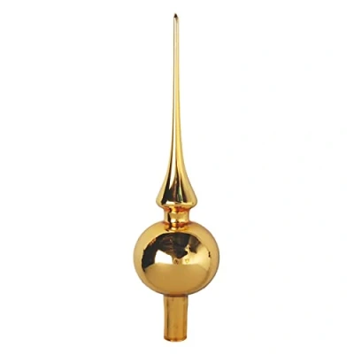 Abbildung von Krebs Glas Lauscha Christbaumspitze Gold glänzend 26 cm Baumspitze