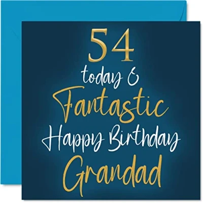Abbildung von Stuff4 Fantastische Geburtstagskarte zum 54. Geburtstag für Großvater 54 Today &amp; Fantastic von Enkelin, Großvater, Geburtstagsgeschenk, 145 mm x