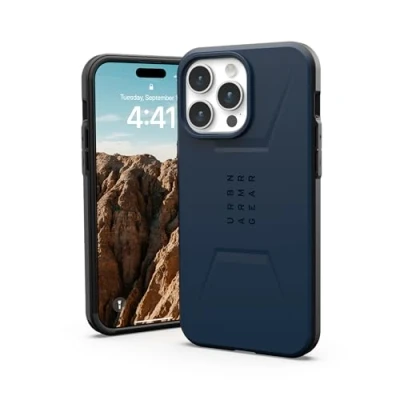 Abbildung von Apple iPhone 15 Pro Max Hülle MagSafe Kunststoff UAG Hard Case/Backcover Handyhülle Blau Shockproof/Stoßfest