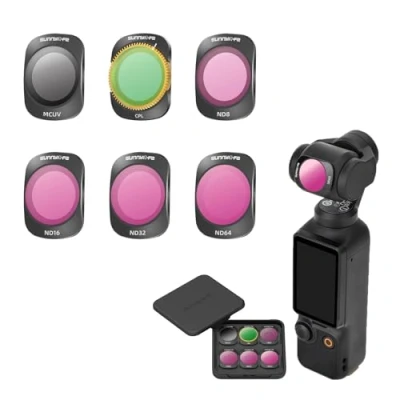 Abbildung von MotuTech Filter Set für DJI OSMO Pocket, 3 Neutraldichtefilter, UV Polarisationsfilter, verstellbar, CPL+MCUV+ND8+ND16+ND32+ND64