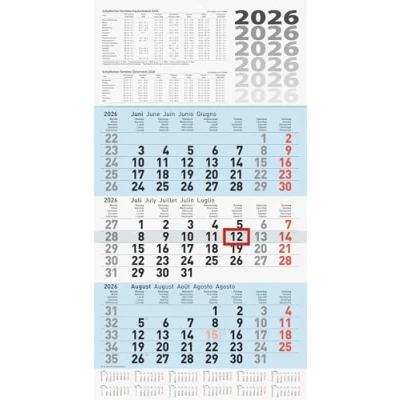Abbildung von 3 x Brunnen Monatskalender Wandkalender 30x56cm einteilig 2026
