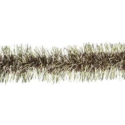 Abbildung von Creativery Weihnachtsgirlande Lametta 9cm x 3m Weihnachtsbaum Baumgirlande braun Champagner