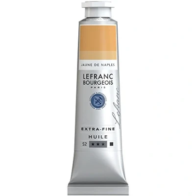 Abbildung von Lefranc Bourgeois 405115 extra feine Ölfarbe in Künstlerqualität aus hochwertigen Pigmenten, lebendige Farben, hohe Lichtechtheit, 40ml Tube Neapelgelb