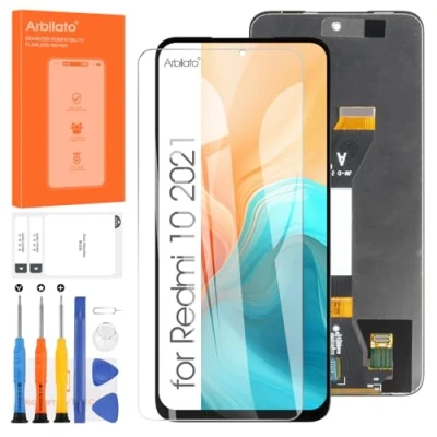 Abbildung von Bildschirm für Xiaomi Redmi 10 2021 LCD Display 21061119AG, 21061119DG, 21061119AL Digitalisierer Touchscreen Glas Ersatz Montage mit Reparatursatz