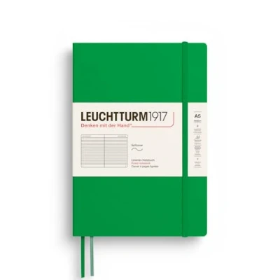 Abbildung von LEUCHTTURM1917 372209 Notizbuch Medium A5, Softcover Schreibbuch, 123 nummerierte Seiten, Spring Leaf, liniert