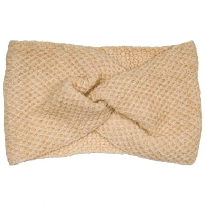 Abbildung von styleBREAKER Damen Strick Stirnband mit Waffelpatent Strickmuster und Twist Knoten, warmes Winter Haarband, Headband 04026060, Farbe:Beige