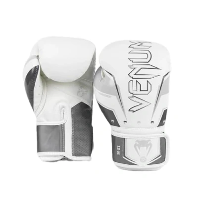 Abbildung von Venum, Elite Evo Boxhandschuhe, Unisex Erwachsene, 14 Oz, Grau/Weiß