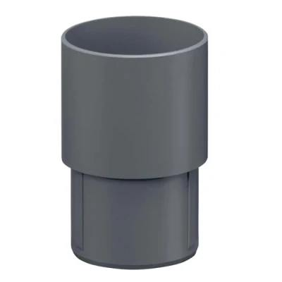 Abbildung von INEFA Fallrohr Verbinder, PVC DN75 / 75mm Anthrazit Ablaufrohrverbinder Dachrinnenzubehör, einfache Steckmontage, Made in Germany