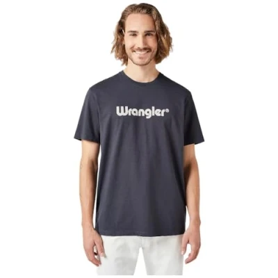 Abbildung von Wrangler Men&#039;s Logo Tee T Shirt, Black, 58