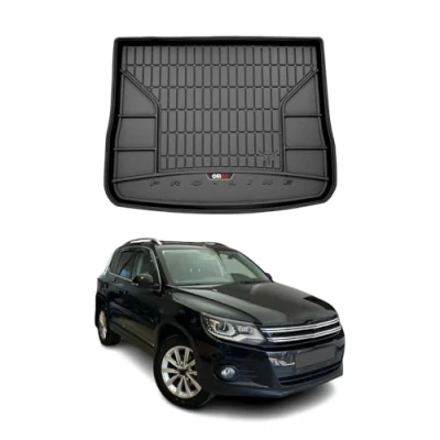 Abbildung von OMAC Gummi Kofferraumwanne kompatibel mit VW Tiguan 2007 2018 TPE Laderaumwanne Schwarz