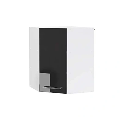 Abbildung von Vicco Eckhängeschrank Fame Line, Anthrazit Hochglanz/Weiß, 57 cm