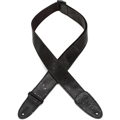 Abbildung von Levy&#039;s MX8 BLK Gitarrengurt Natural Cork on Black Cotton Webbing Ends 2&quot;