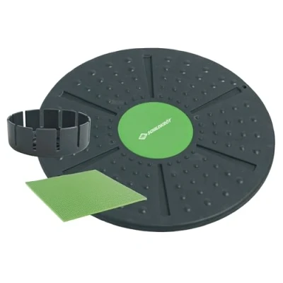 Abbildung von Schildkröt Balance Board, Anthrazit Grün, inklusive Extra Aufsatz mit stärkerer Wölbung, Anti Rutsch Pad, in 4 Farb Karton, 960031
