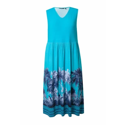 Abbildung von Ulla Popken Sleeveless Jerseykleid, Damen, Größe: 54/56, Deep aqua