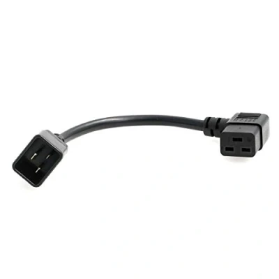 Abbildung von HangTon USV PDU Netzkabel Adapter rechtwinklig IEC320 C19 bis C20 16A 250V 3 poliges Verlängerungskabel 14AWG 11 &quot;
