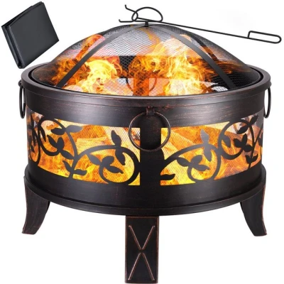 Abbildung von Gardebruk Feuerschale, Feuerkorb Garten Funkenschutz Abdeckung Ø67cm Rost Optik Grill