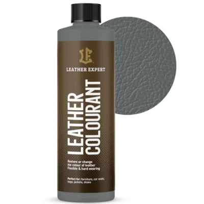 Abbildung von Sehr Deckend Wasser Lederfarbe Metallgrau 250 ml Leather Paint für Natur und ÖkoLeder Dye Ohne Alkohol alle Lederaccessoires Reißt oder Blättert Nicht ab