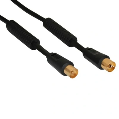Abbildung von InLine 69401P Antennenkabel, 2x geschirmt, mit Filter, &gt;85dB, schwarz, 1m