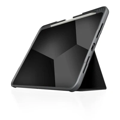 Abbildung von STM Goods Dux Plus Schutzhülle kompatibel mit Apple iPad Pro 13&quot; (2024 M4) schwarz/transparent (Apple Pencil Halterung, Militär Standard, Wasserabweisend, Standfunktion, Wake/Sleep)