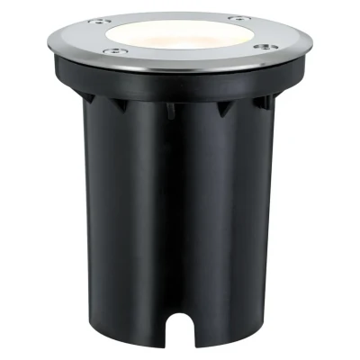Abbildung von Paulmann 93992 Outdoor Special LED Bodeneinbauleuchte Set IP67 Rund GU10 Warmweiß 3,5W Einbaustrahler Terassenbeleuchtung Bodeneinbaustrahler, 12,4 x 10,8 cm, Silber