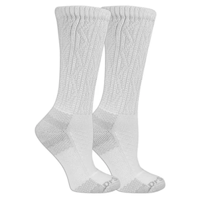 Abbildung von Dr. Scholl&#039;s Women&#039;s Advanced Relief 2 Pair Crew Socks Casual, White/Gray, Shoe Size: 8 UK (Pack of 2)