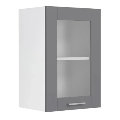 Abbildung von VCM Küchenschrank Breite 40 cm Glastür Hängeschrank Küche Wandschrank Küchenmöbel Landhaus Colura Weiß/Anthrazit