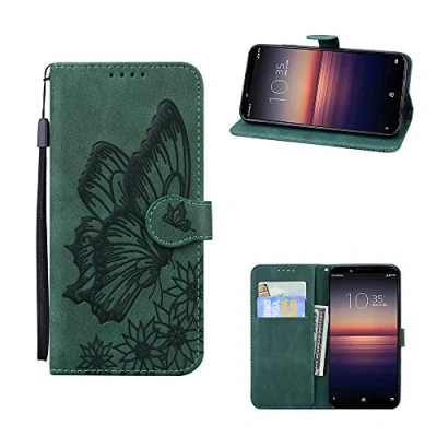 Abbildung von QiongniAN Hülle für Xiaomi Mi 10T Pro 5G Leder,Hülle M2007J3SY / M2007J3SG Redmi K30S M2007J3SC Klapphülle Handytasche Case Green