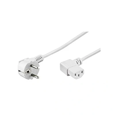 Abbildung von Goobay 93120 Kaltgerätekabel 5m / 90 Grad C13 Kaltgerätebuchse &amp; Schutzkontaktstecker Universelles PC Monitor Stromkabel Winkelstecker Netzkabel Weiß