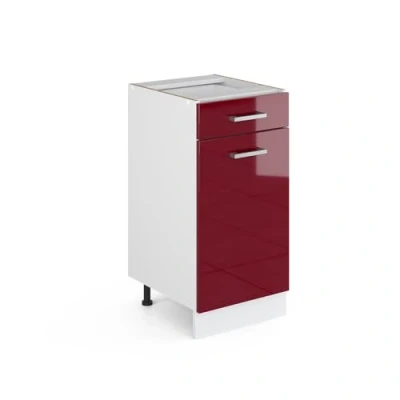 Abbildung von Vicco Unterschrank R Line, Bordeaux Hochglanz/Weiß, 40 cm mit Schublade, ohne Arbeitsplatte