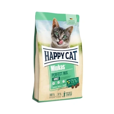 Abbildung von Happy Cat 70416 Minkas Perfect Mix Geflügel, Fisch &amp; Lamm Trockenfutter für Katzen 10 kg Inhalt
